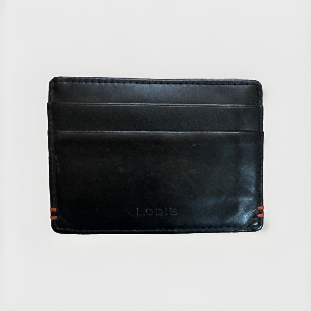 Lodis Wallet Money Clip Card Holder Leather Black And Orange Slim